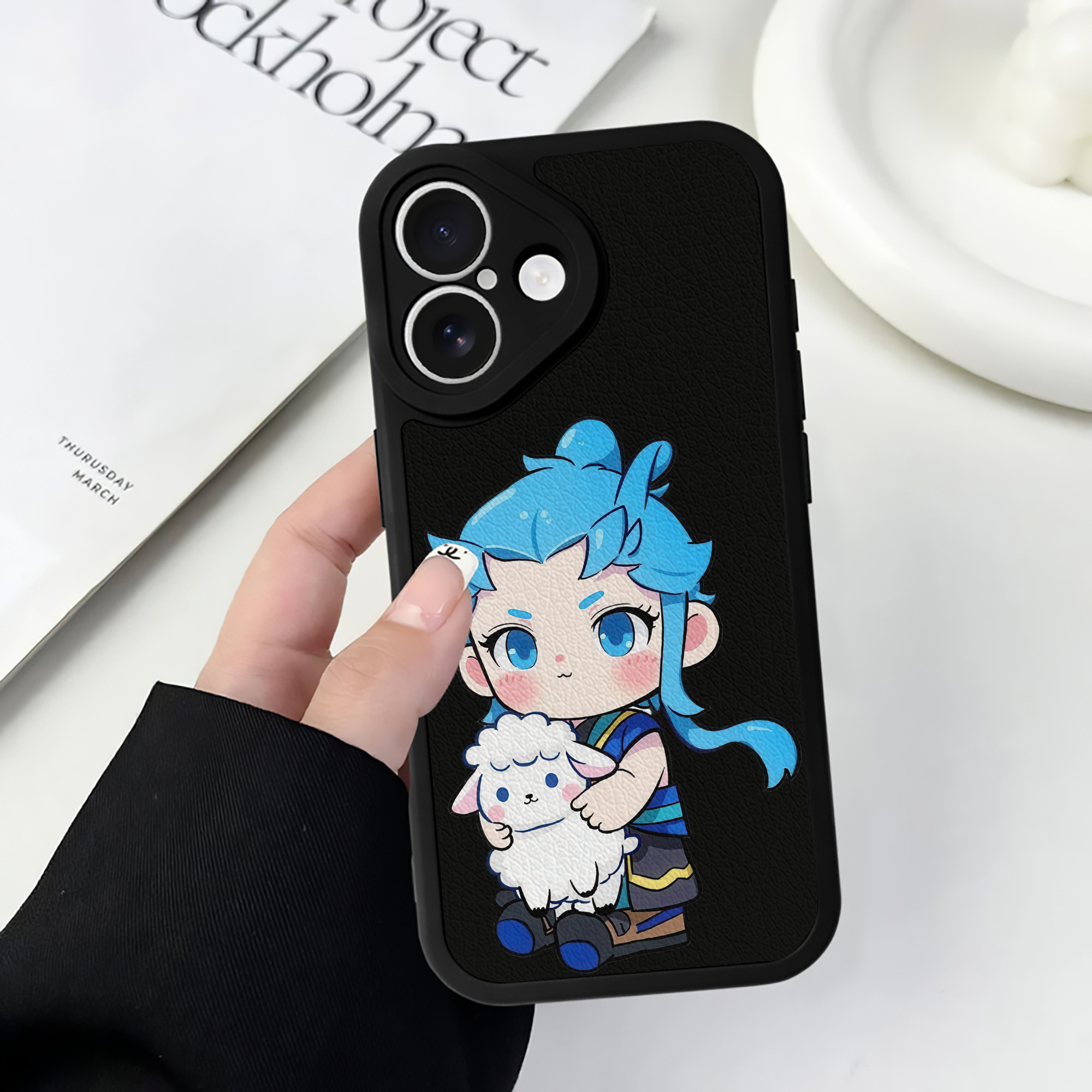 （画像用） Ne Zha 2 ナタ 魔童の大暴れ 【iPhone 16シリーズ対応】シリコンスマホケース（レザー調） 材質：シリコン
